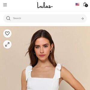 White shoulder tie mini Lulu’s dress with tags. Never worn.